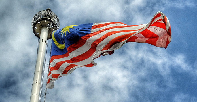 A picture of the Malaysian Flag