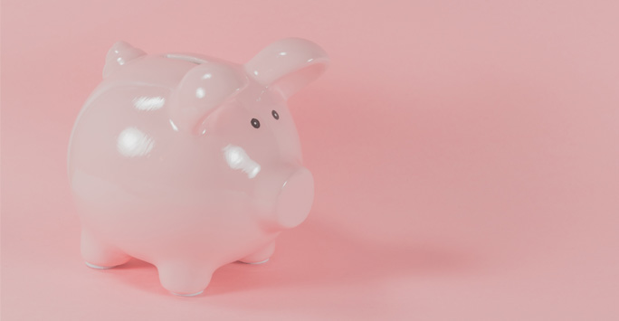 A pink piggy bank