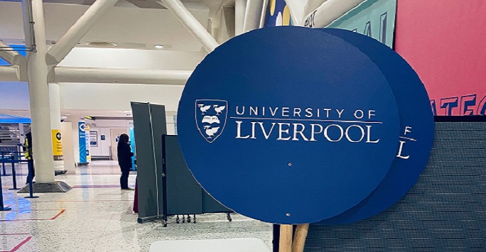 University of Liverpool Open Day sign