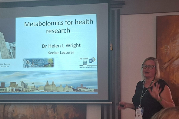Dr Helen Wright presenting her research at the Biotechnology Summer School