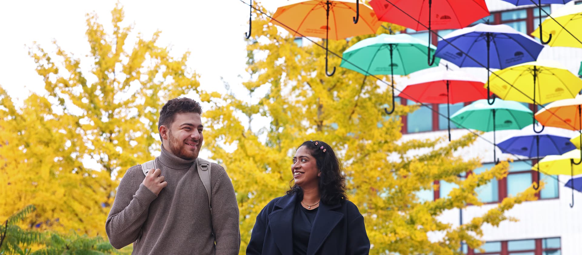 Students talking on campus