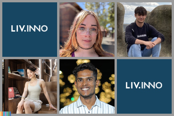 Collage with images of students and the LIVINNO logo.
