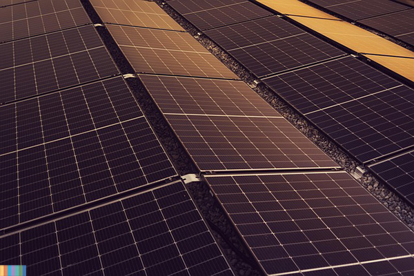 Image of solar pannels on a field.