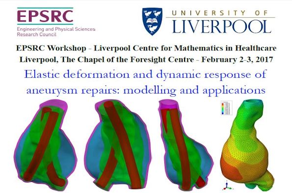 EPSRC Workshop Liverpool Centre for Mathematics in Healthcare - Elastic deformation and dynamic response of aneurysm repairs: modelling and applications