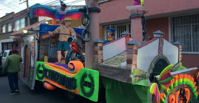 A Christmas parade in Colombia