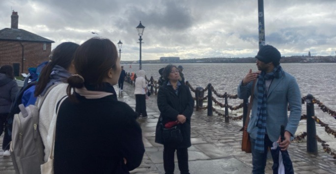 Network members taking part in a Slavery Heritage Walk guided by Laurence Westgaph around Liverpool’s Docks and surrounding city centre areas