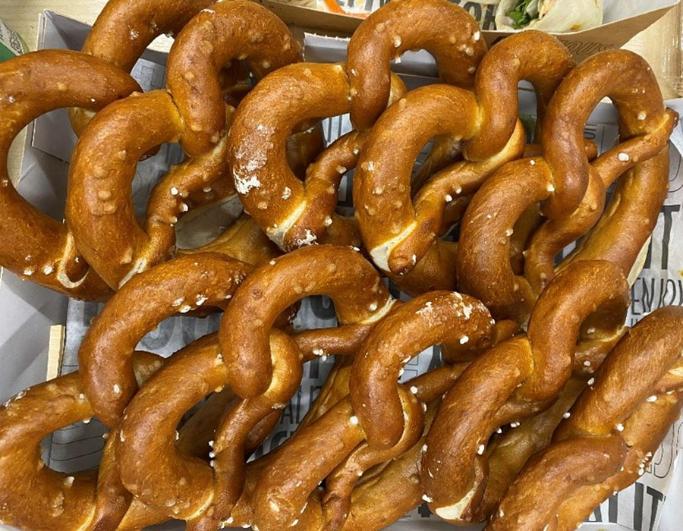Stacks of pretzels