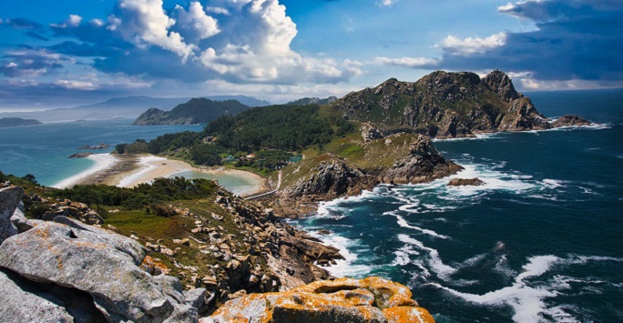 Galician scene beach and sky