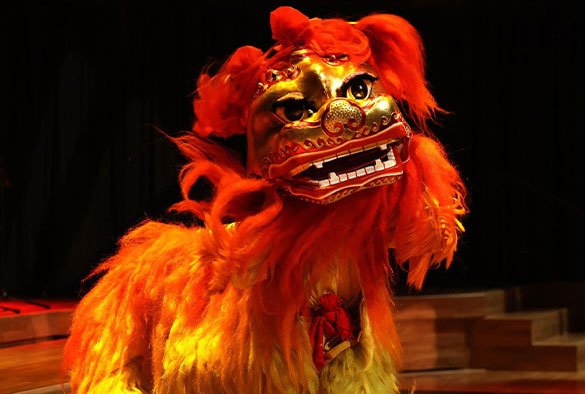 Jinlong School of Martial Arts performs the Lion Dance