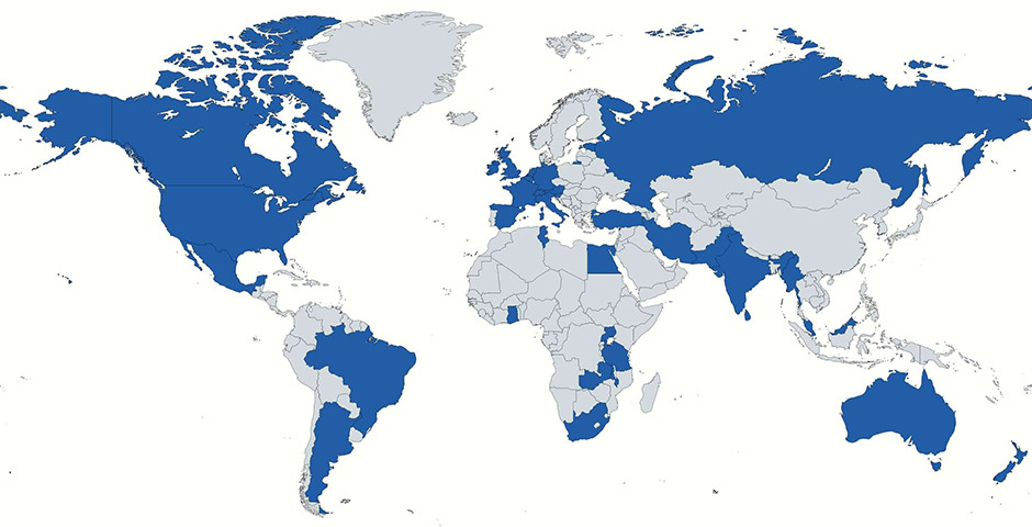 Global Neuro Research Coalition map