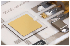 pCVD Diamond Detector from CIVIDEC Instrumentation. Used at the LHC as Fast Beam Loss Monitors with a bunch-to-bunch resolution of 10 ns