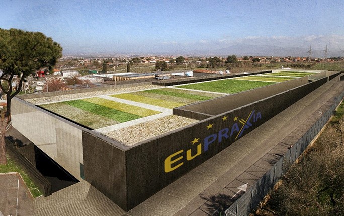 Visualisation of the building of the future EuPRAXIA site located at the INFN-LNF campus in Frascati. Image credit: INFN.