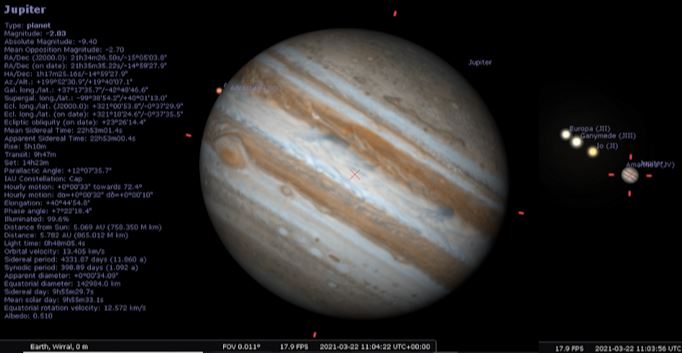 The Jupiter image with the moons.