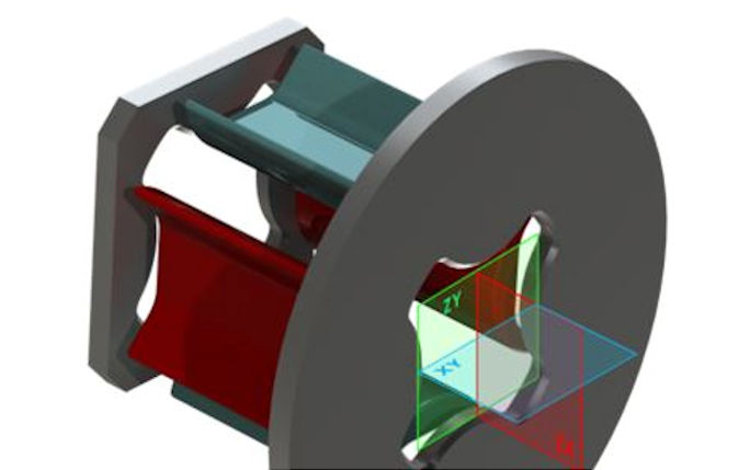 Electrostatic quadrupole with grounded shield in in simulation