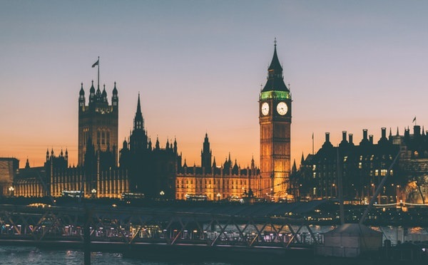 The Palace of Westminster at dusk