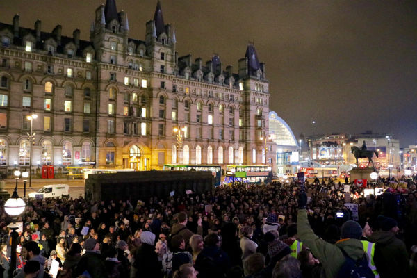 Trump protest: "This is a pivotal time for people to stand up for what they believe"