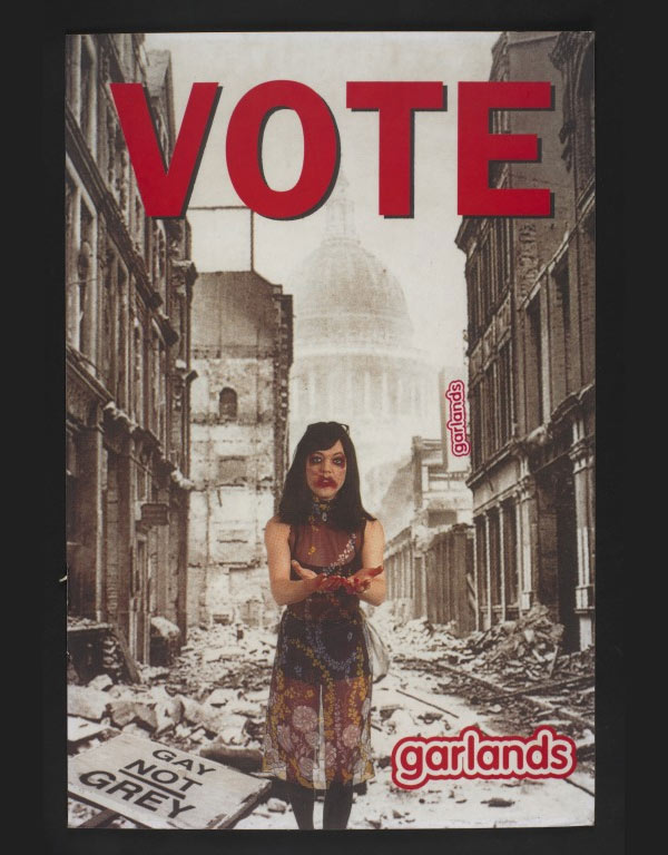 'Vote' placard from Garlands nightclub