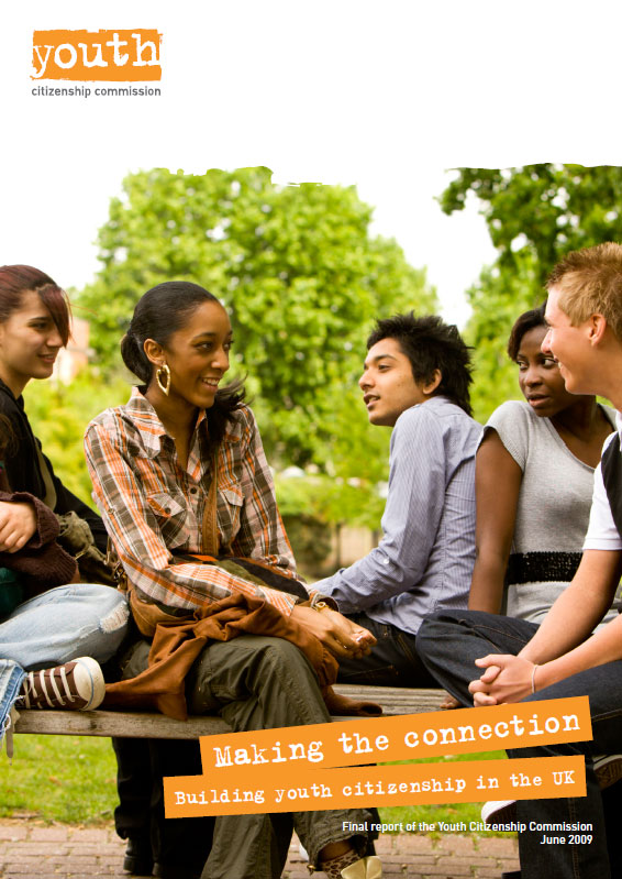 Cover of 'Making the connection: Building youth citizenship in the UK' report