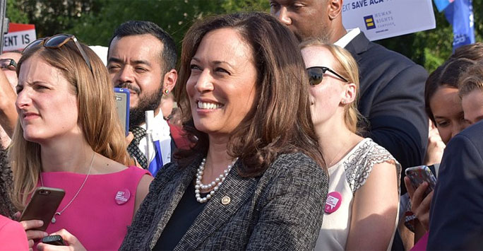 Kamala Harris in a crowd