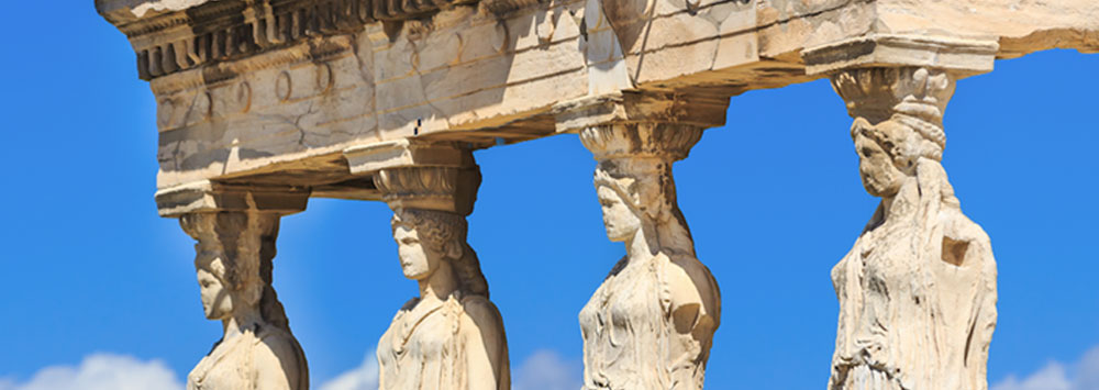 Ancient relics with a blue sky in the background