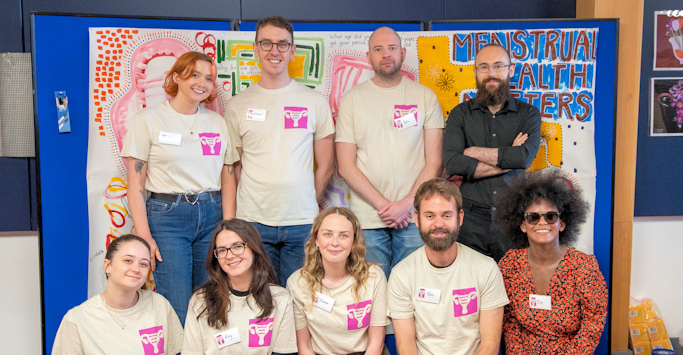 A group photo of the team who organised the Menstrual Health Matters event