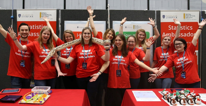 Laura Bonnett with fellow statistics ambassadors at an event