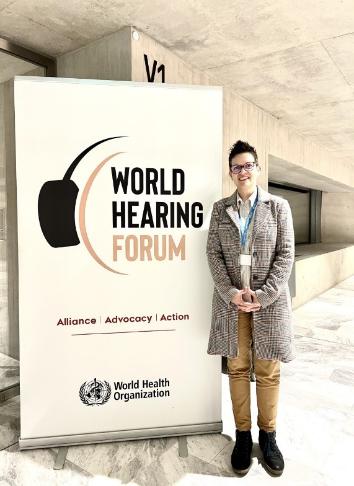 Dr Dalia Tsimpida at the World Hearing Forum
