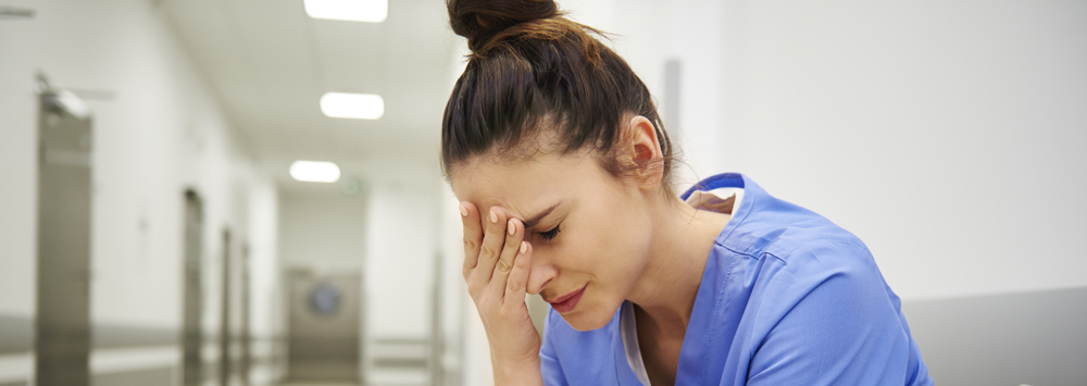 Lady in NHS stressed