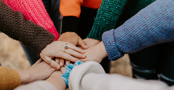 Hands touching