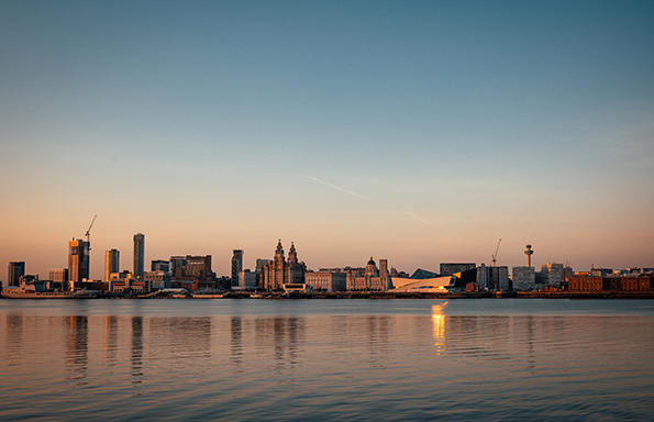 Liverpool waterfront at sunrise