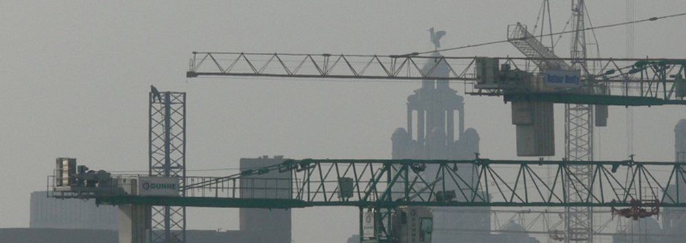 Cranes with Liver Building behind