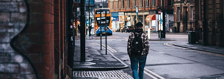 Pedestrian on UK street