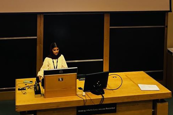 A person giving a presentation.