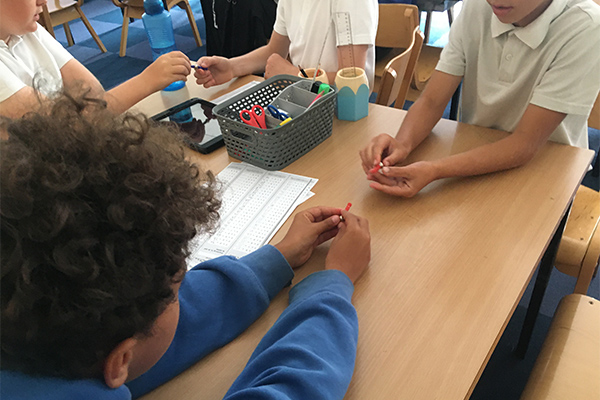 School children during hands on activities.