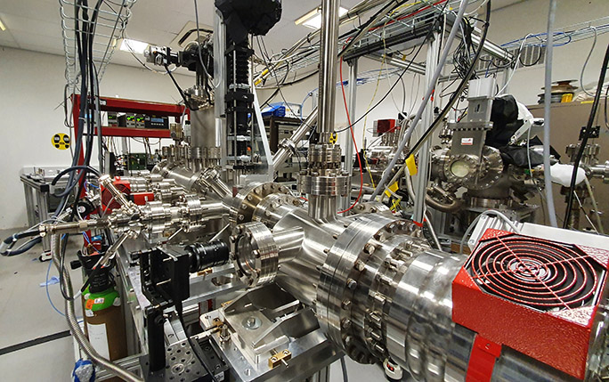 Gas jet beam profile monitor setup at the Cockcroft Institute.