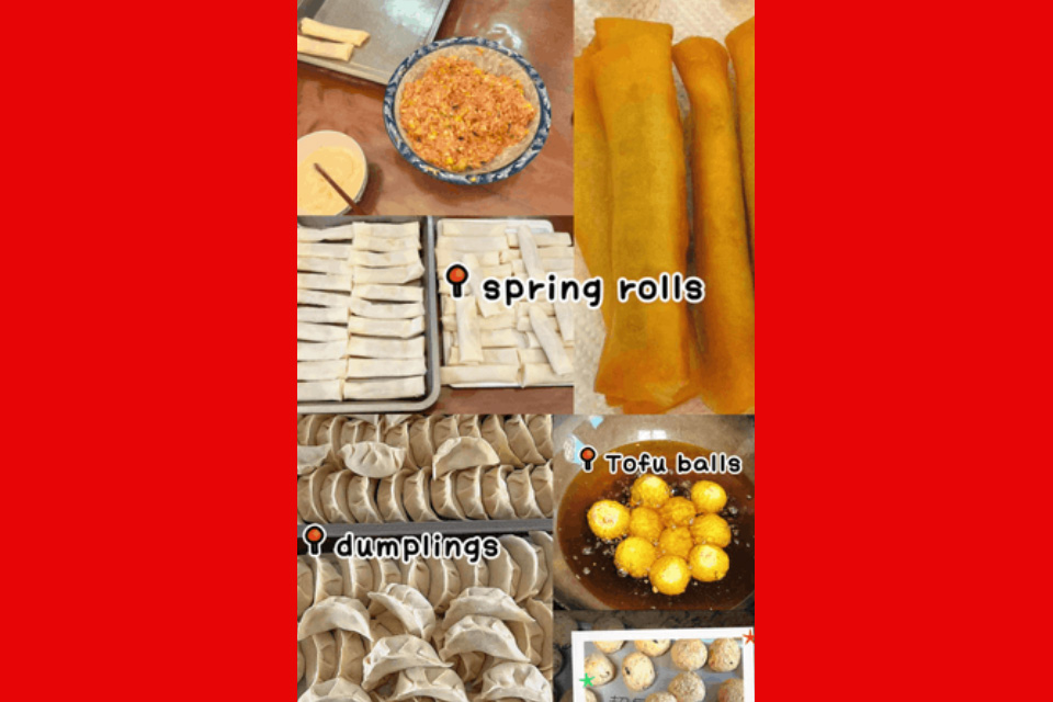 Food made by students in Halls