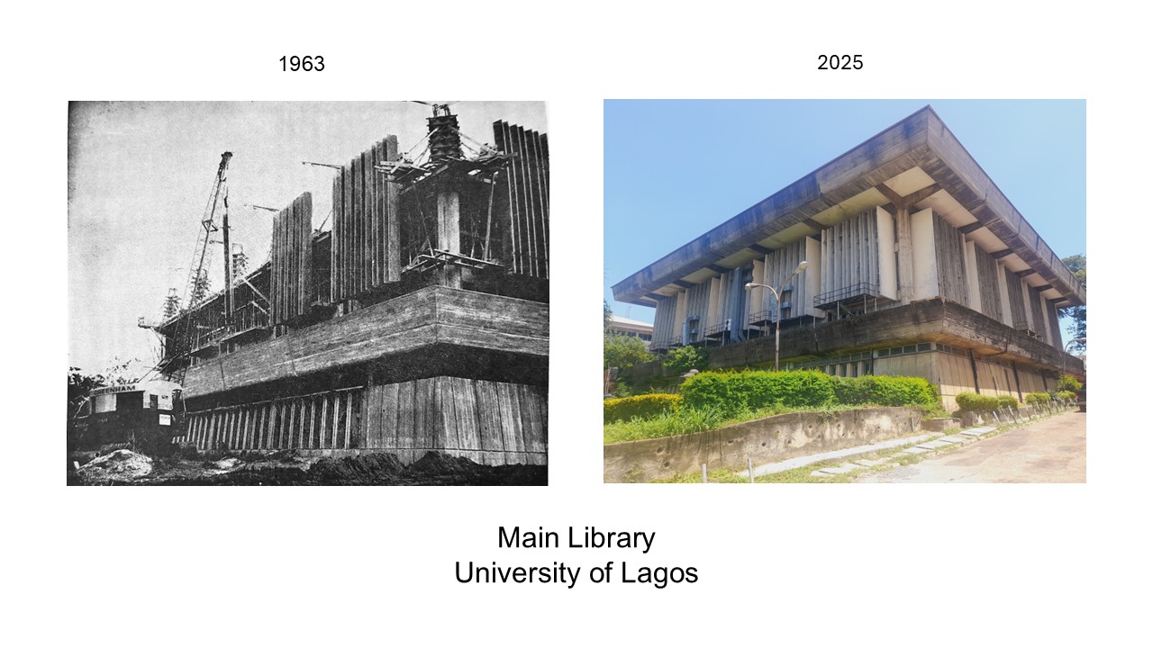 two photos of buildings on a presentation slide