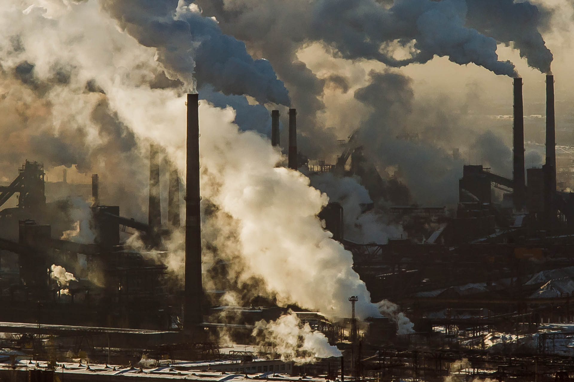 Pollution from factory chimneys