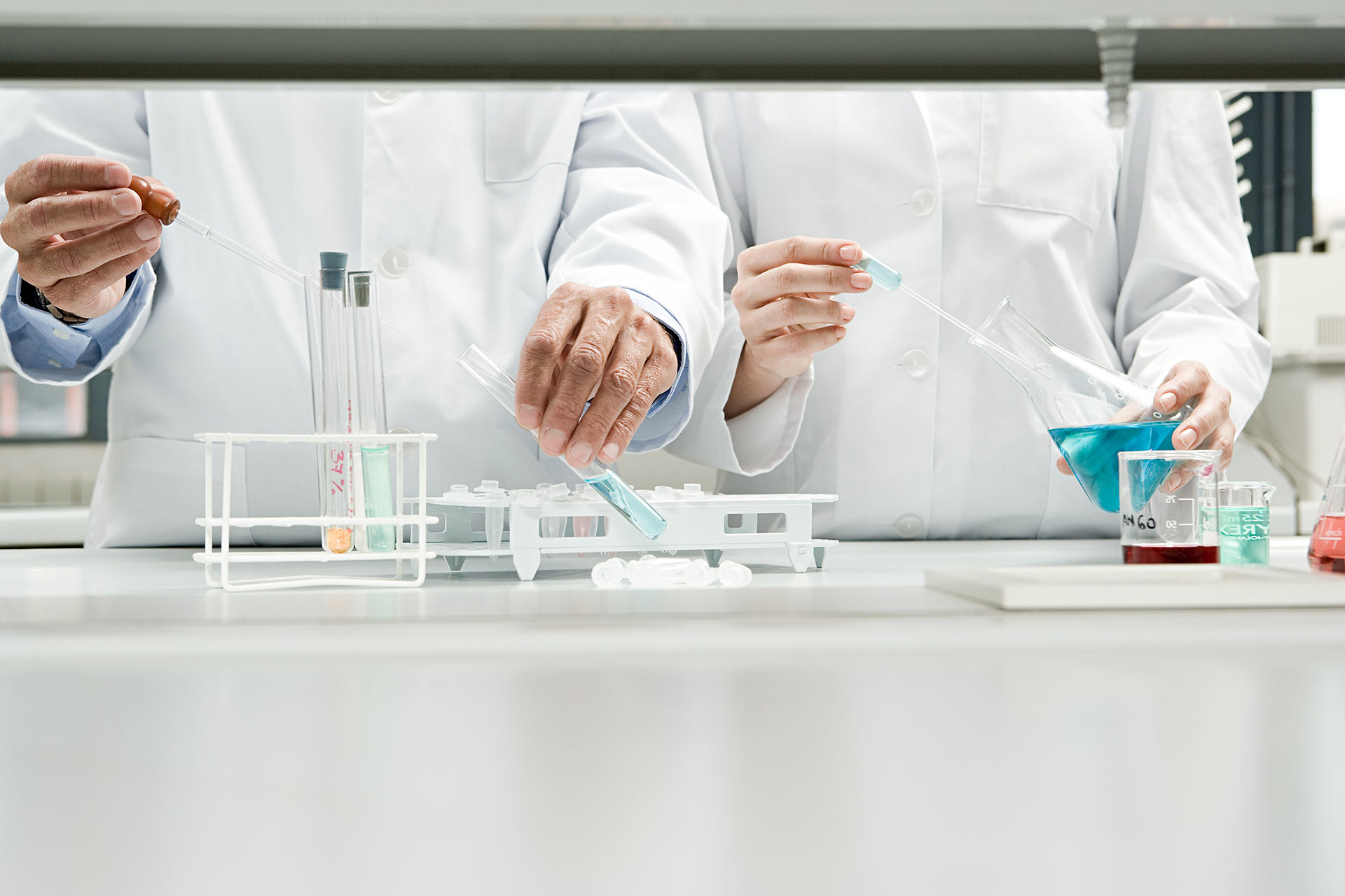 Scientists conducting an experiment