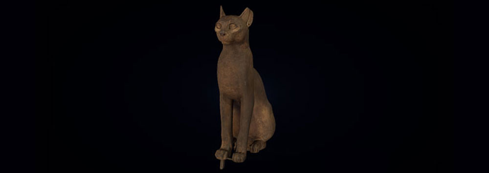 Scan of Egyptian cat sculpture