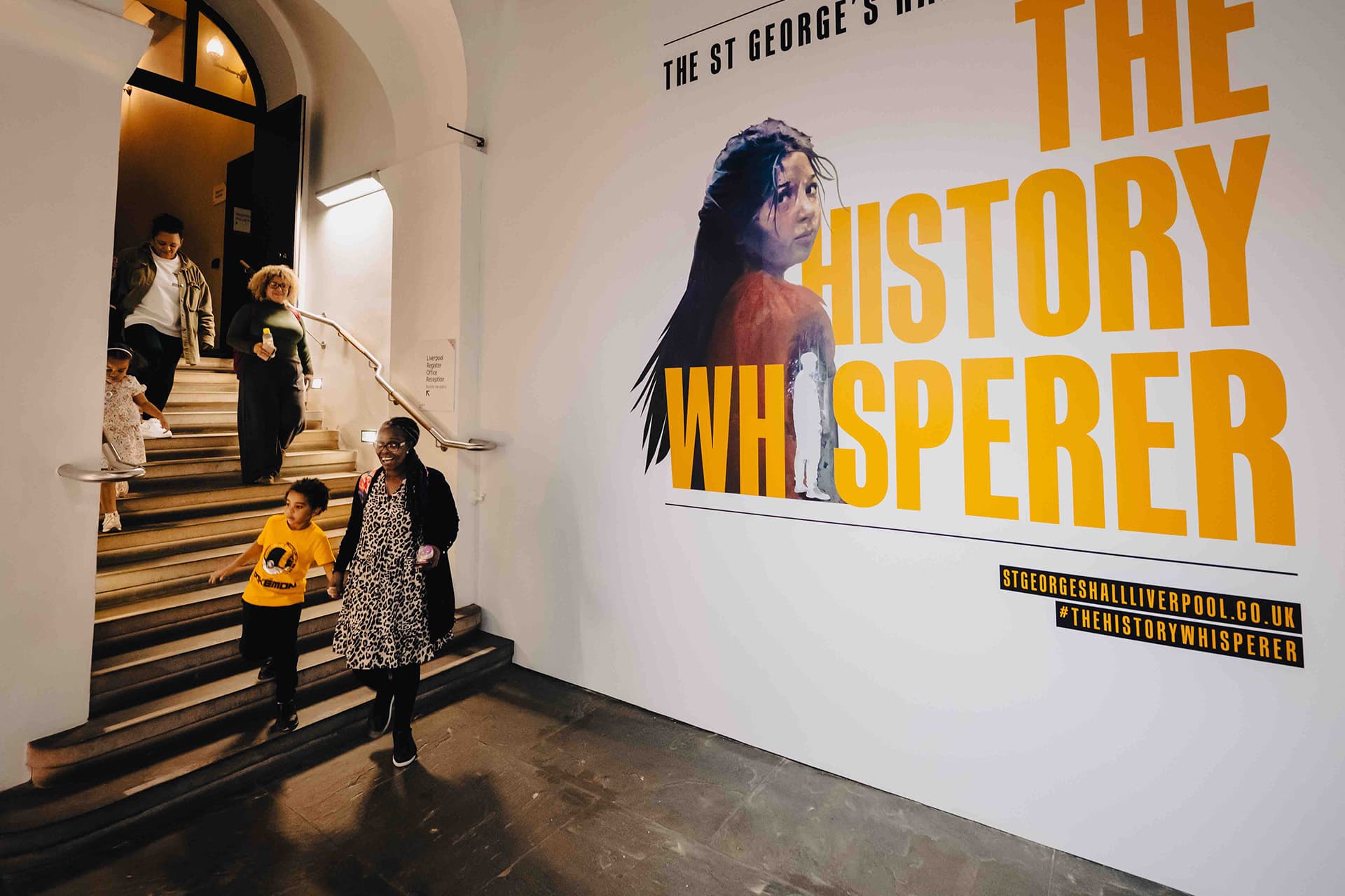 Visitors at the History Whisperer exhibit, St Georges Hall