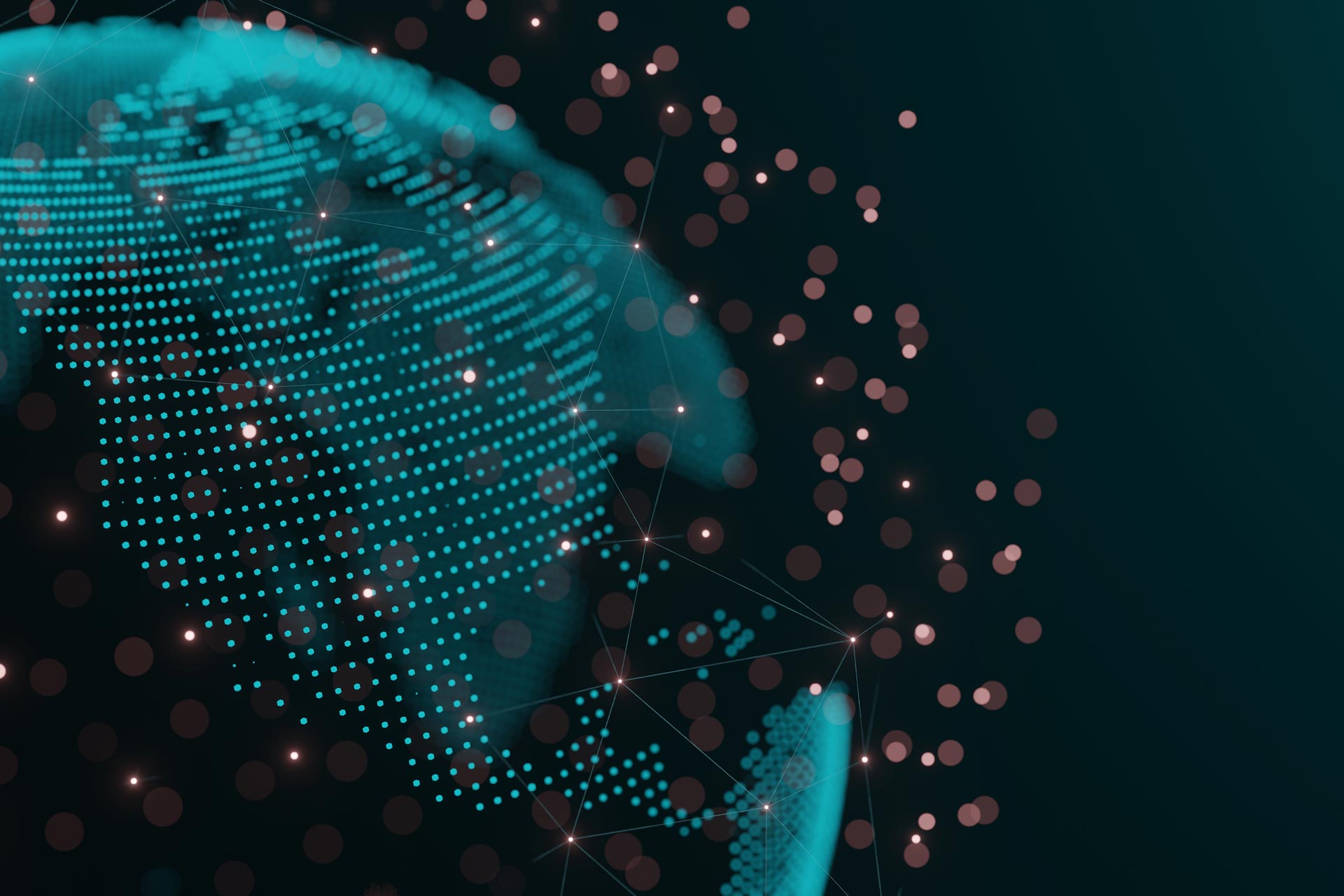 Spinning planet Earth. Technology communication concept. Background. 3d render.