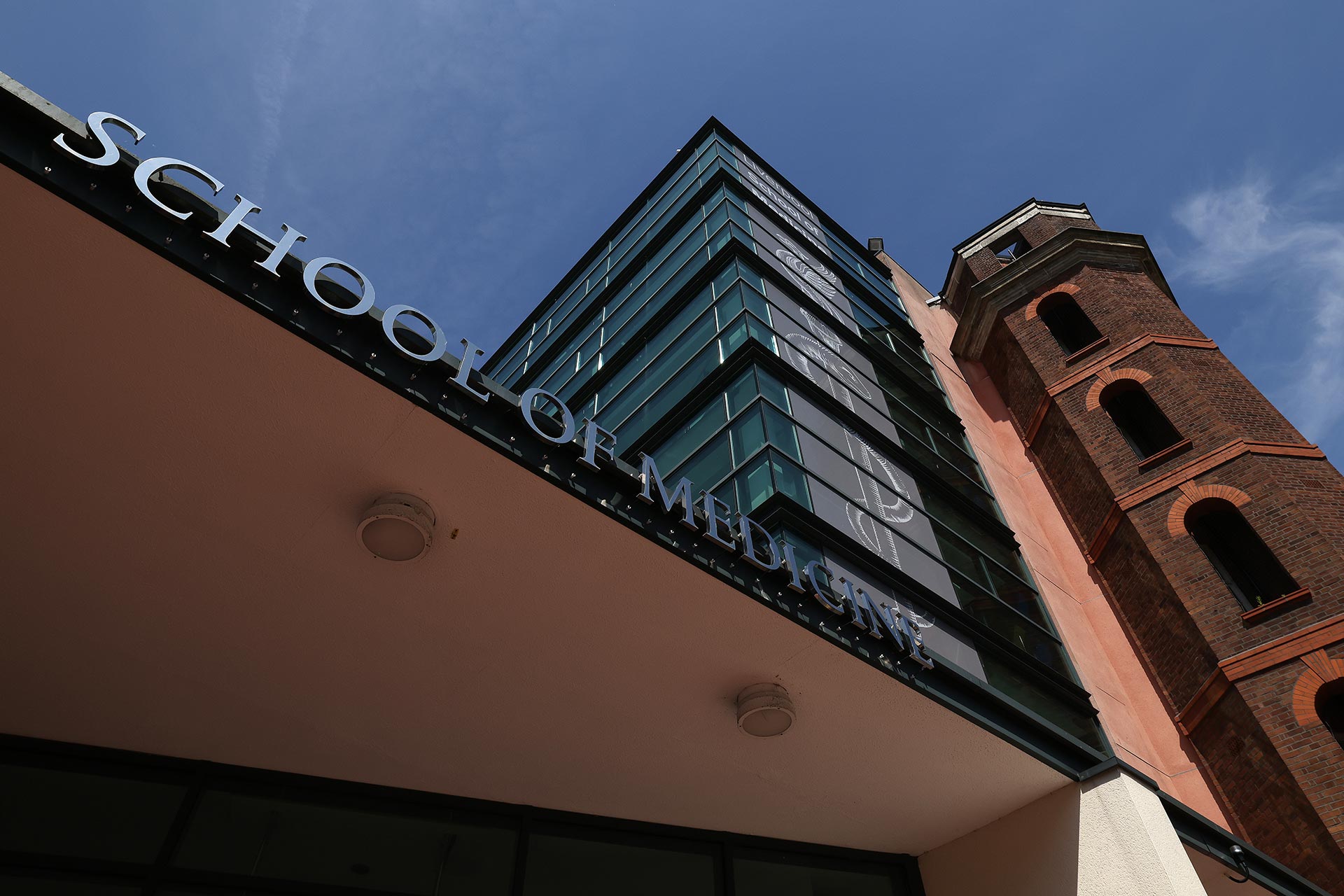 Exterior shot of the School of Medicine Building at the University of Liverpool
