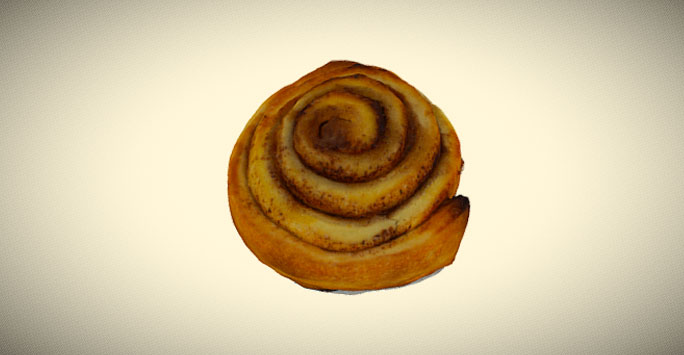 Scan of a cinnamon bun