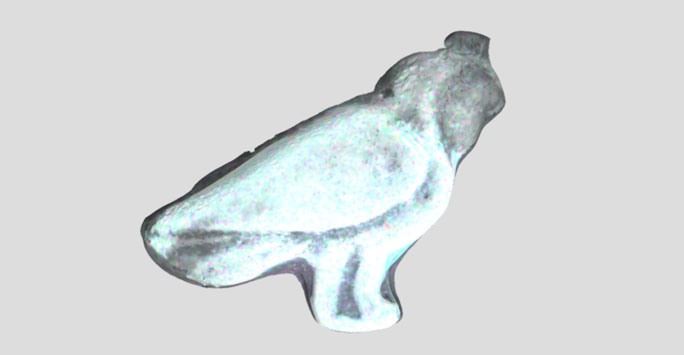 Scan of a hawk amulet