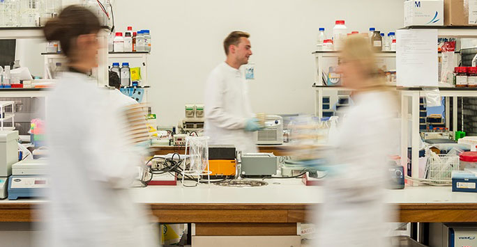 Students in lab coats