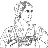 Clothing Viking colouring sheet detail