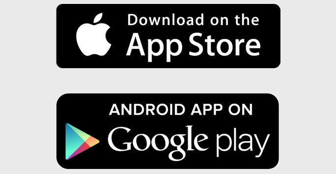 Apple and Google download app logos