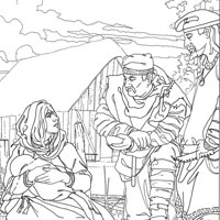 Viking family line drawing