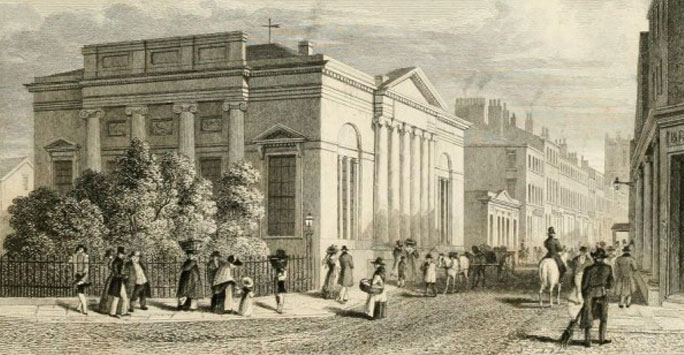 Engraving of the Liverpool Lyceum building